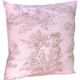 Sweet JoJo Designs Pink and Brown Toile Accent Throw Pillow