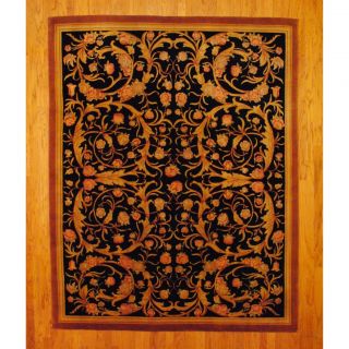 Tibetan Hand knotted Black/ Ivory Wool Rug (8 x 10) Was: $1,139.99