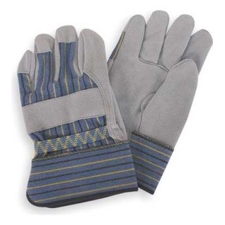 Condor 4TJV1 Leather Palm Gloves, Cow Split, Gray, M, PR