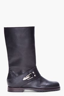 See by Chloé Black Leather Buckle Boots for women