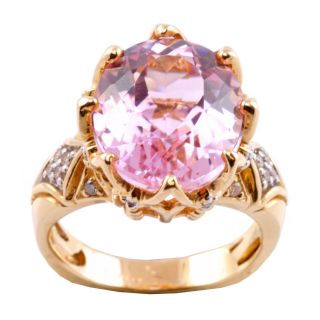 Michael Valitutti 14k Gold Kunzite and 1/6ct TDW Diamond Ring (I J, I1