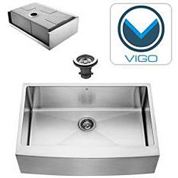 Vigo Farmhouse Stainless Steel Kitchen Sink and Faucet