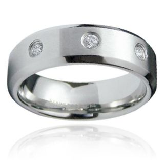 Stainless Steel Mens Cubic Zirconia Ring Today $15.99 4.6 (8 reviews