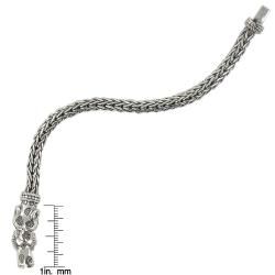 Sunstone Sterling Silver Lionhead Bali Foxtail Chain Bracelet