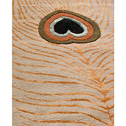 Handmade Alexa Handspun Peacock Wool Rug (76 x 96)
