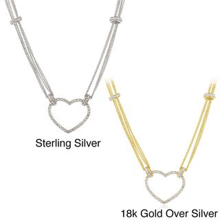 DB Designs Sterling Silver Diamond Accent Heart Necklace
