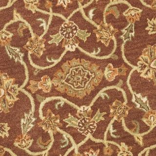 Handmade Taj Mahal Rust/ Green Wool Rug (6 Round)