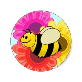 Betsy der Buzzy Hummel Bienen Cartoon Runde Aufkleber