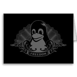 Tux Pinguin   (Linux, Quelle, Copyleft, FSF) Grußkarte